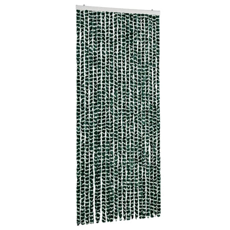 Vidaxl Fly Vorhang 90x220 cm Chenille grün und weiß