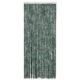 Vidaxl Fly Vorhang 90x220 cm Chenille grün und weiß
