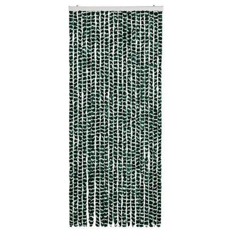 Vidaxl Fly Vorhang 90x220 cm Chenille grün und weiß
