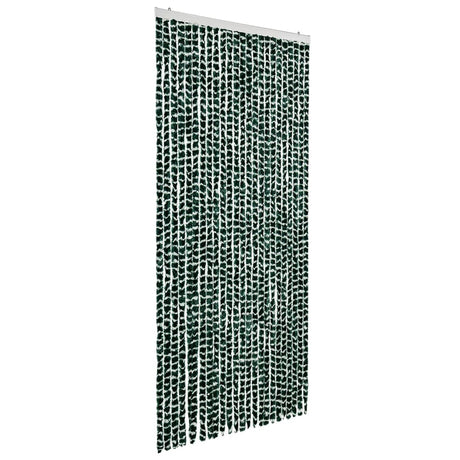 Vidaxl Fly Vorhang 100x220 cm Chenille grün und weiß