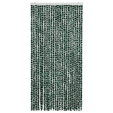 Vidaxl Fly Vorhang 100x220 cm Chenille grün und weiß
