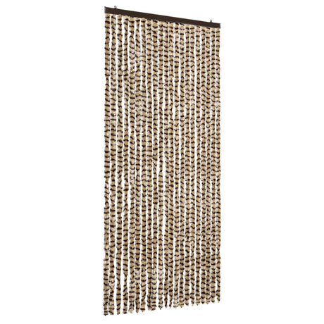 Vidaxl Fly Vorhang 90x220 cm Chenille Beige und Brown
