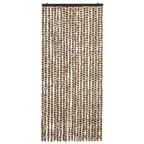 Vidaxl Fly Vorhang 90x220 cm Chenille Beige und Brown