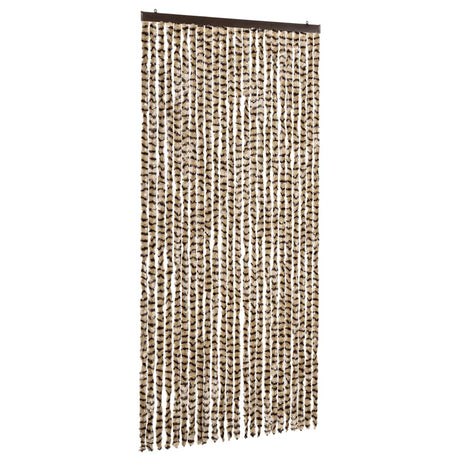 Vidaxl Fly Vorhang 100x220 cm Chenille Beige und Braun