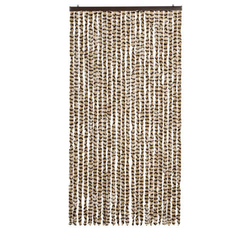 Vidaxl Fly Vorhang 100x220 cm Chenille Beige und Braun