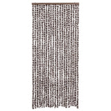 Vidaxl Fly Vorhang 90x220 cm Chenille Brown und Weiß