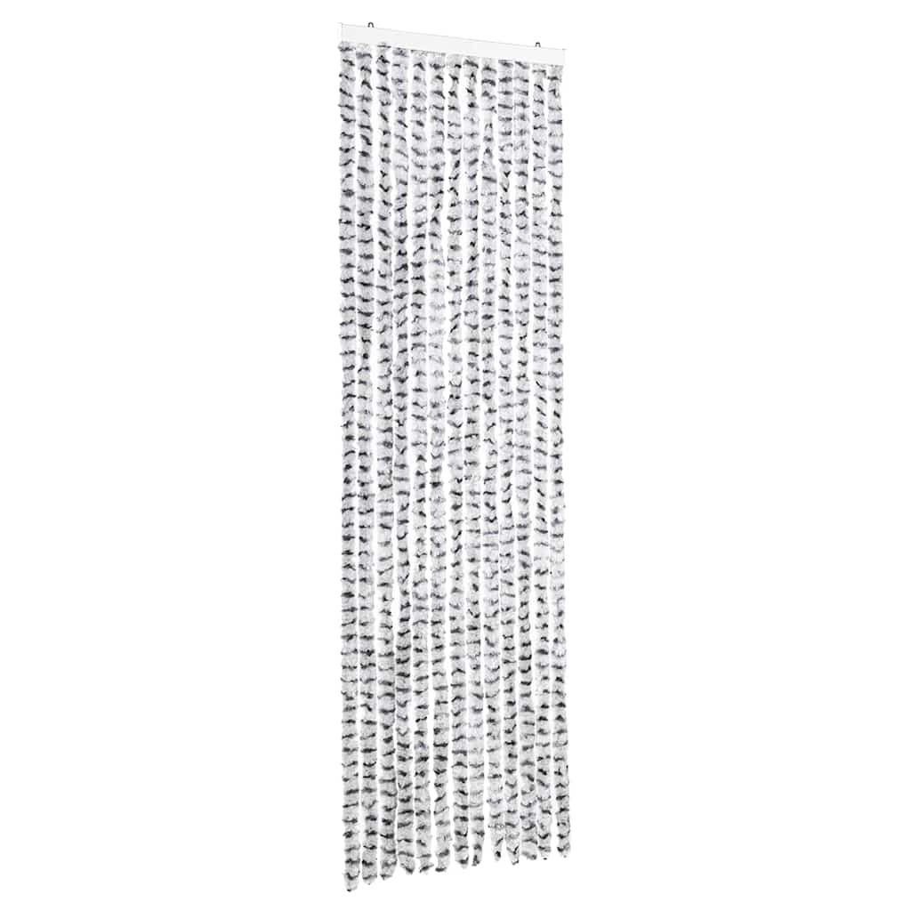 Vidaxl Fly Vorhang 56x185 cm Chenille hell und dunkelgrau