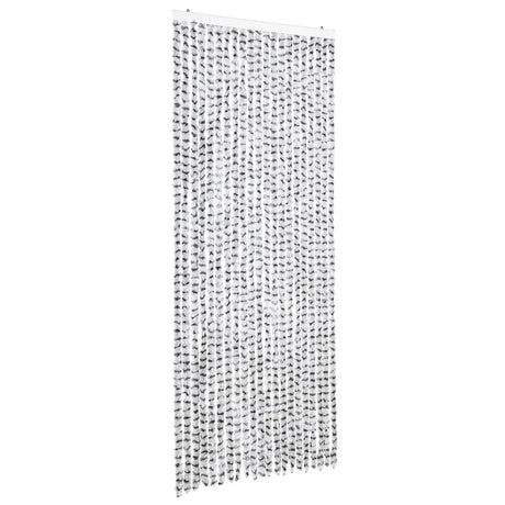 Vidaxl Fly Vorhang 90x220 cm Chenille hell und dunkelgrau