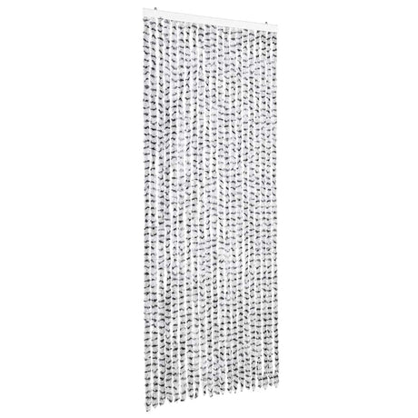 Vidaxl Fly Vorhang 90x220 cm Chenille hell und dunkelgrau