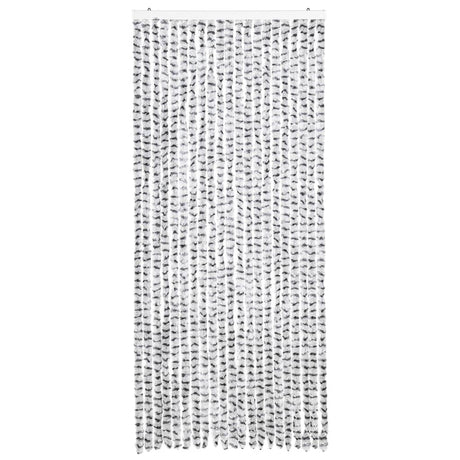 Vidaxl Fly Vorhang 90x220 cm Chenille hell und dunkelgrau