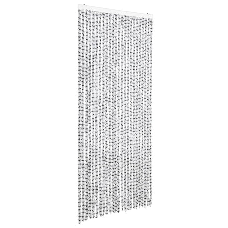 Vidaxl Fly Vorhang 100x220 cm Chenille hell und dunkelgrau