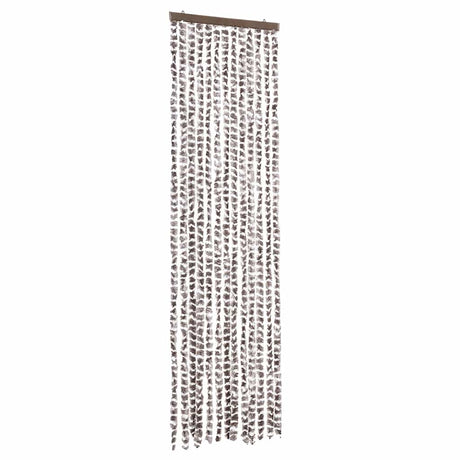 Vidaxl Fly Vorhang 56x185 cm Chenille Taupe und Weiß