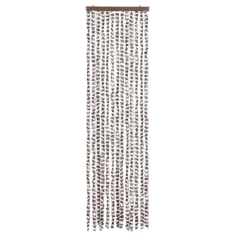 Vidaxl Fly Vorhang 56x185 cm Chenille Taupe und Weiß