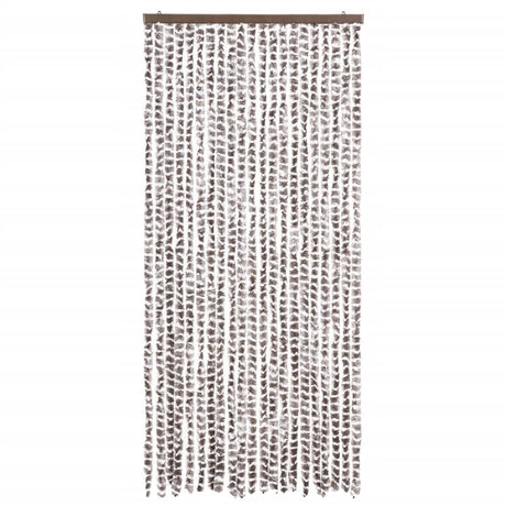 Vidaxl Fly Vorhang 90x220 cm Chenille Taupe und Weiß