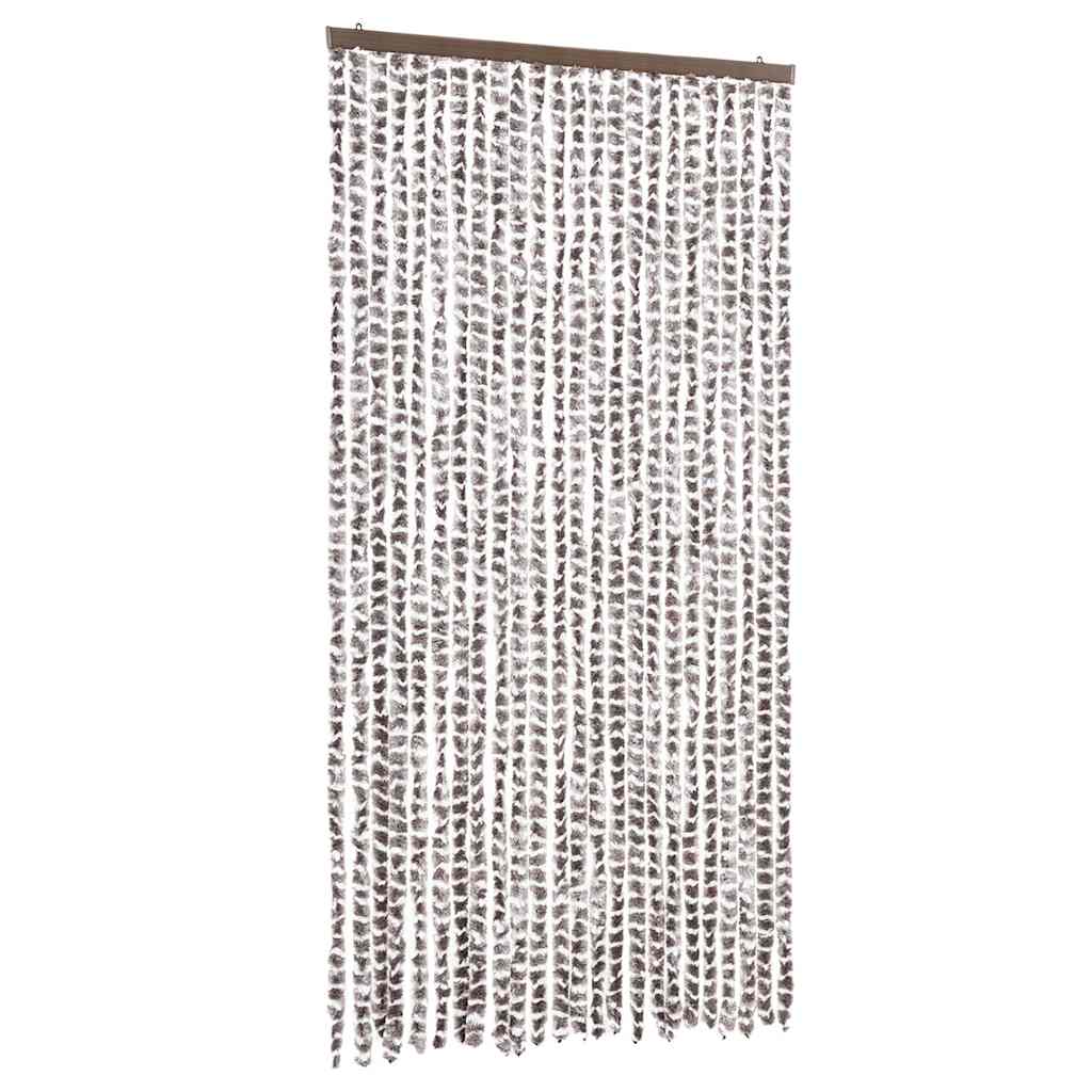 Vidaxl Fly Vorhang 100x220 cm Chenille Taupe und Weiß