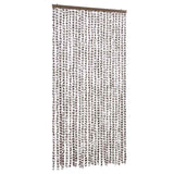 Vidaxl Fly Vorhang 100x220 cm Chenille Taupe und Weiß