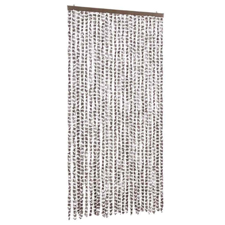 Vidaxl Fly Vorhang 100x220 cm Chenille Taupe und Weiß