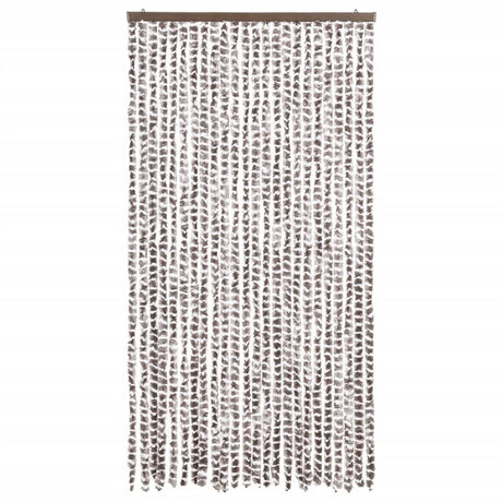 Vidaxl Fly Vorhang 100x220 cm Chenille Taupe und Weiß