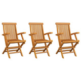 Vidaxl tuinstoelen 3 st massief teakhout