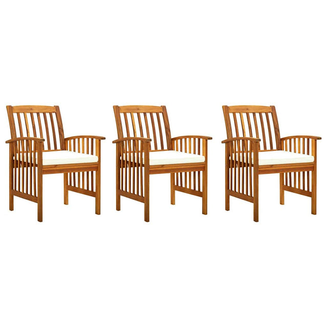 Vidaxl tuinstoelen 3 st met kussens massief acaciahout