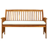 Vidaxl tuinbank met kussen 147 cm massief acaciahout