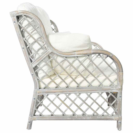 Vidaxl tweezitsbank rattan grijs