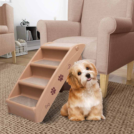 Vidaxl Hundetreppe faltbare 62x40x49.5 cm Braun