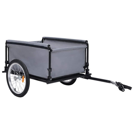 Vidaxl fietstrailer 65 kg grijs en blauw