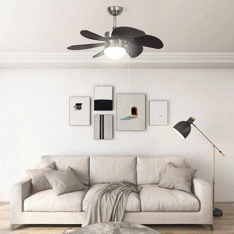 Vidaxl Deckenventilator mit Lampe 76 cm dunkelbraun