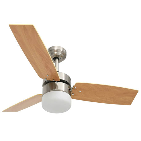 Vidaxl Deckenventilator mit Lampenfernbedienung 108 cm hellbraun