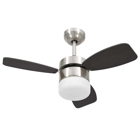 Vidaxl Deckenventilator mit Lampenfernbedienung 76 cm dunkelbraun
