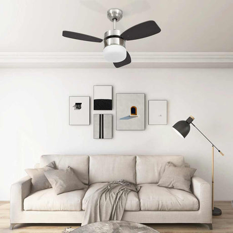 Vidaxl Deckenventilator mit Lampenfernbedienung 76 cm dunkelbraun