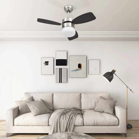 Vidaxl Deckenventilator mit Lampenfernbedienung 76 cm dunkelbraun