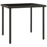 Vidaxl tuintafel 80x80x72 cm glas en staal antracietkleurig