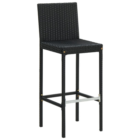 Vidaxl tuinbarkrukken met kussens 4 st poly rattan zwart