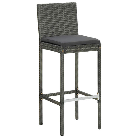 Vidaxl tuinbarkrukken met kussens 4 st poly rattan grijs