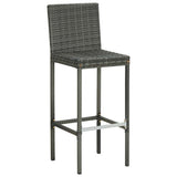 Vidaxl tuinbarkrukken met kussens 4 st poly rattan grijs