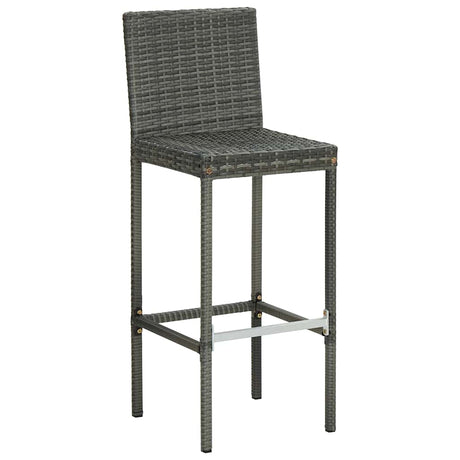 Vidaxl tuinbarkrukken met kussens 4 st poly rattan grijs