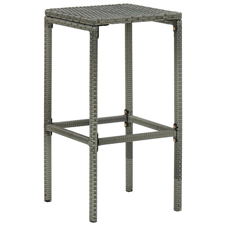 Vidaxl barkrukken met kussens 3 st poly rattan grijs