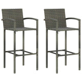 Vidaxl barkrukken 2 st poly rattan grijs
