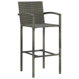 Vidaxl barkrukken 2 st poly rattan grijs