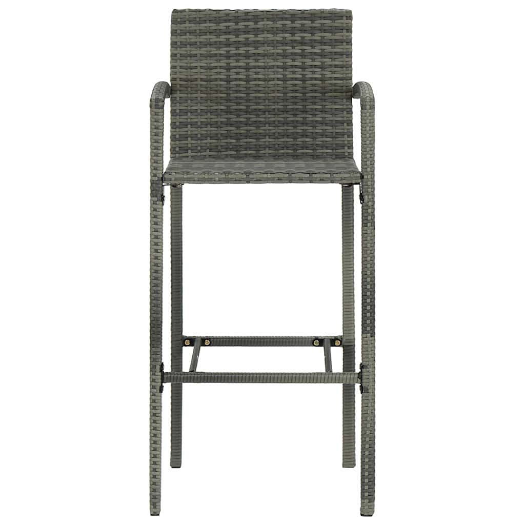 Vidaxl barkrukken 2 st poly rattan grijs