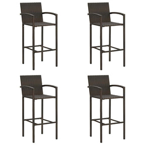 Vidaxl barkrukken 4 st poly rattan bruin