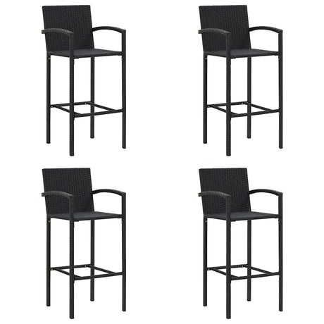 Vidaxl barkrukken 4 st poly rattan zwart