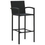 Vidaxl barkrukken 4 st poly rattan zwart