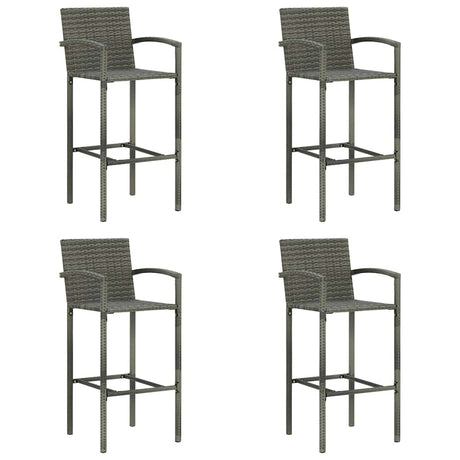Vidaxl barkrukken 4 st poly rattan grijs