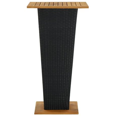 Vidaxl bartafel 60x60x110 cm poly rattan en massief acaciahout zwart