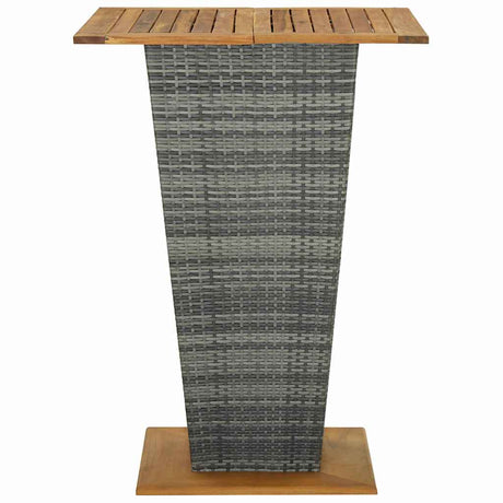 Vidaxl bartafel 80x80x110 cm poly rattan en massief acaciahout grijs