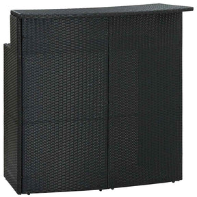 Vidaxl tuinbartafel 120x55x110 cm poly rattan zwart