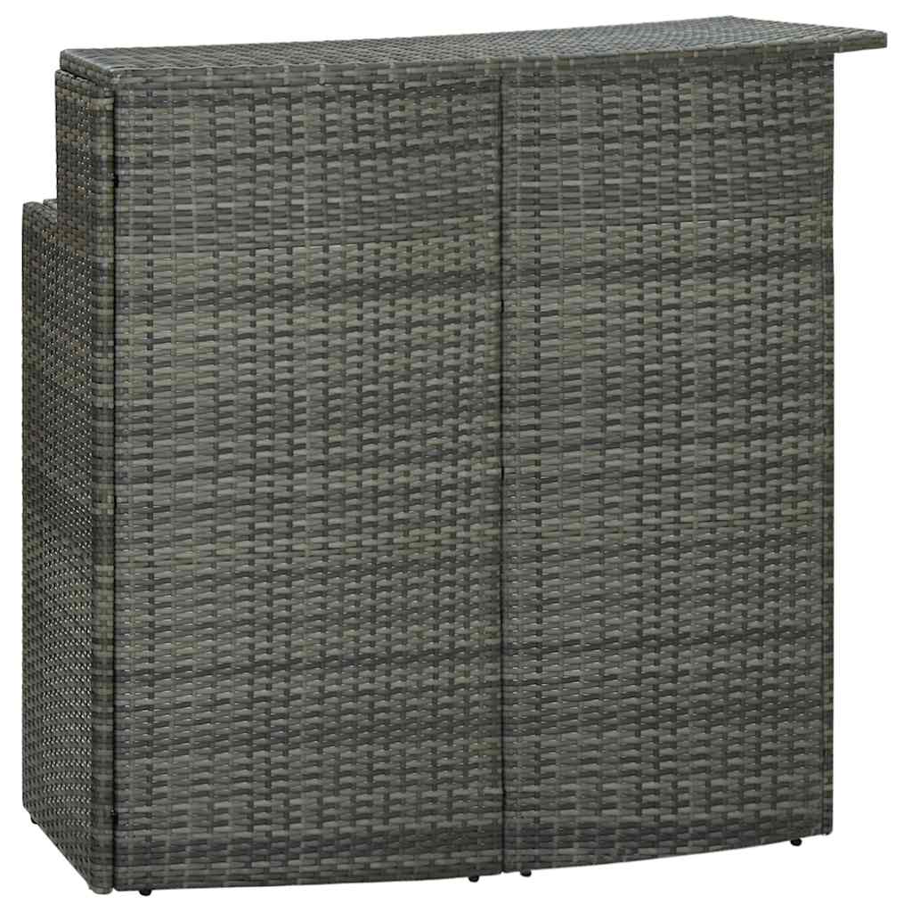 Vidaxl tuinbartafel 120x55x110 cm poly rattan grijs
